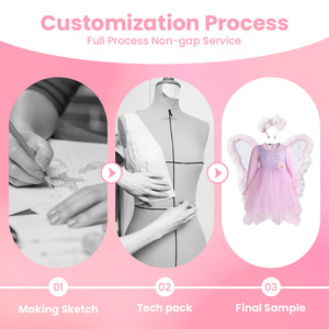 Kostum Cosplay Anime Anak Perempuan Terlaris Set Gaun Pesta Karakter Film TV Putri Berambut Panjang Sayap Peri Malaikat - Product Image 2