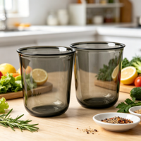 Nouvelle conception de gobelets en plastique transparents jetables pour boissons au café, en PLA PET noir compostable, 90 mm, avec couvercle scellé, logo personnalisé