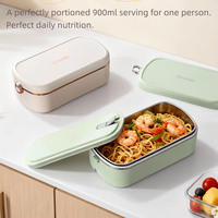 Boîte à lunch électrique sans eau personnalisée en usine, en acier inoxydable 304, simple ou double couche, chauffe-plat silencieux, boîte bento portable