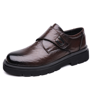 Uniforme pour homme, chaussures habillées, chaussures moine, mocassins, mocassins Oxford, bas crochet et boucle, cuir formel, bout rond, décontracté - Product Image 2