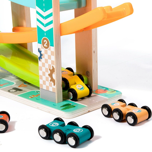多機能4フロアレース交通列車追跡木製車おもちゃ教育学習ゲーム子供のための幼児男の子 & 女の子 - Product Image 2