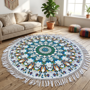 Toalla de Playa de Algodón 100% de 72 Pulgadas para Decoración del Hogar en Todas las Estaciones 2023, con Estampado Floral de Plumas Personalizado, Antiarena, para Viajes, OEM Disponible, Malani - Product Image 2