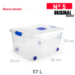 Contenitore portaoggetti Original Boxes da 57 litri con ruote per l'organizzazione domestica - Product Image 1