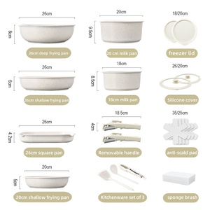 Lovfe 20 piezas Premium tapas <span class=keywords><strong>de</strong></span> vidrio antiadherentes <span class=keywords><strong>ollas</strong></span> <span class=keywords><strong>de</strong></span> aluminio <span class=keywords><strong>de</strong></span> cerámica <span class=keywords><strong>juego</strong></span> <span class=keywords><strong>de</strong></span> utensilios <span class=keywords><strong>de</strong></span> cocina <span class=keywords><strong>para</strong></span> cocinar saludable - Product Image 4