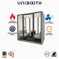 Cabines insonorisées multifonctionnelles durables UNIBOOTH, design moderne, espace de travail mobile, bureau, immeuble, appartement, salle à manger