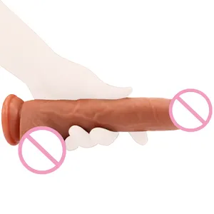 Nuevo consolador realista más grande de silicona suave grueso pene enorme Strapon ventosa juguetes sexuales anales para Vagina erótica masturbador de mujeres