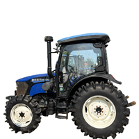 Tracteur agricole 4x4 de 90 CV avec cabine fermée, moteur turbocompressé V35-100c42 pour travaux agricoles sur rizières et terres arides