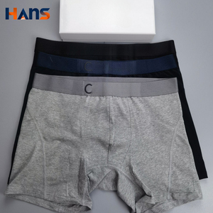 Calzoncillos Boxer Deportivos para Hombre Hans, Paquete de 3, Color Sólido, Cómodos y Transpirables, Gris, Negro, Azul Marino - Product Image 1