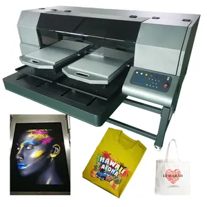 duo dual platform dtg printer 4 head 40*50cm a2 size dtg flatbed printer machine all in one