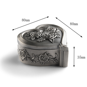 Лучшее качество винтажная коробка для хранения ювелирных изделий для кольца серьги в форме сердца Шкатулка для ювелирных изделий - Product Image 2