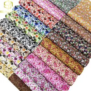 Custom Flower Print PVC/PU Faux Leather Sheet For Bags Shoes Sofa Clothing Textile Printing Synthetic Leather Sheets