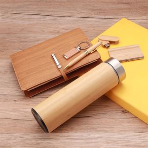 Custom A5 Luxury Personalized Wooden Notebook Gift Set <b>USB</b> Keychain Business Gift Box Journal with Pen Chinese New Year - Product Image 3