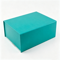 Boîte cadeau pliante turquoise personnalisée, boîte d'emballage en papier rigide pliable à fermeture magnétique, gain de place, pour vêtements, cosmétiques, bijoux