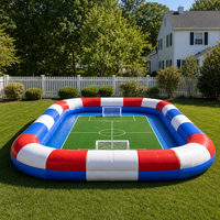Terrain de football gonflable pour 10-15 joueurs - Arène de football de jardin pour enfants 2026, PVC robuste, filet de sécurité, double couture, OEM