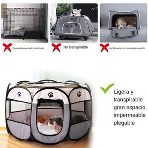Cage semi-circulaire <span class=keywords><strong>amovible</strong></span> et lavable <span class=keywords><strong>pour</strong></span> chat et <span class=keywords><strong>chien</strong></span>, en tissu Oxford imperméable et respirant, résistante aux chiens, <span class=keywords><strong>pour</strong></span> petits animaux - Product Image 4