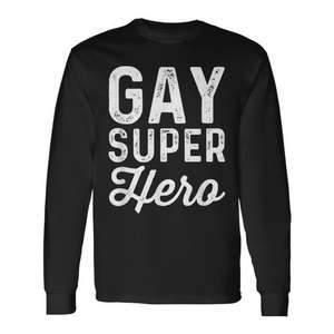T-shirt à manches longues pour la fierté LGBTQ+, super-héros gay, produit promotionnel - Product Image 1