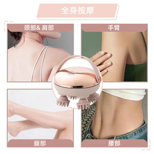 <b>Wireless</b> Head Massager Mini Electric Massage Device With Red <b>Light</b> Heat Therapy USB Rechargeable Rose Gold Gray Multi Mode - Product Image 1