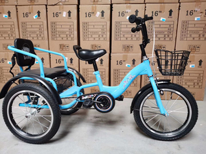 Triciclo per Bambini 16\"/18\" Nuovo Design con Doppio Sedile, Bicicletta a 3 Ruote per Bambini dai 2 ai 5 Anni, Auto Giocattolo per Bambini - Product Image 3