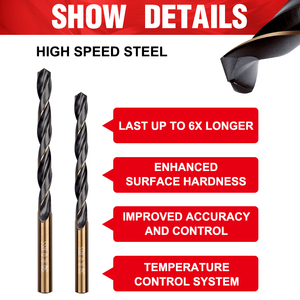 Songqi M2 HSS 6542 mũi khoan xoắn, DIN 338 tuân thủ, được thiết kế chính xác cho thép không gỉ và kim loại cứng - Product Image 4