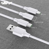 Pengisi daya Cepat kabel Usb Multi Data Line 3 in 1 ponsel 5A Mi Note 10 Iphone 11 Novo Na Caixa stok asli TPE FMC