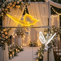 Décoration lumineuse LED personnalisée en forme de papillon, animée, pour extérieur, festival, mariage, jardin, poteau de rue, éclairage décoratif