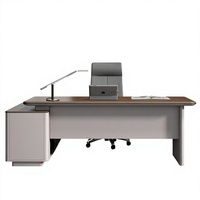 Bureau de direction en forme de L de la marque Guangdong avec rangement, style moderne minimaliste, mobilier de bureau en bois