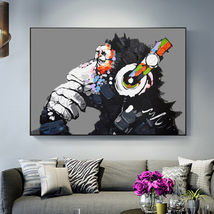 Usine décor à la maison mur photos abstraite toile affiche impression mur <span class=keywords><strong>Art</strong></span> singe et éléphant <span class=keywords><strong>Pop</strong></span> Animal affiche <span class=keywords><strong>peinture</strong></span> à l'huile - Product Image 3