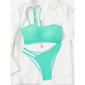 Pre-sale 2024 New European and American Sexy <b>Bikini</b> Swimsuit Solid Color Two-Piece <b>Bikini</b> Swimwear - Product Image 5