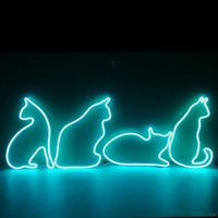 Conçu sur mesure en forme de chat intérieur/extérieur LED enseigne au néon alimentation cc pour la maison vétérinaire parc bureau voiture éclairage Taxi publicité