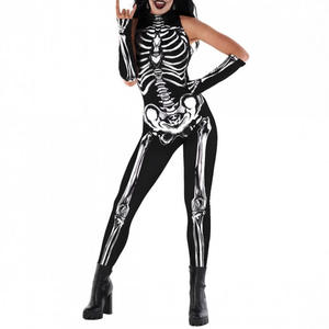 <span class=keywords><strong>Disfraz</strong></span> de <span class=keywords><strong>esqueleto</strong></span> de fiesta de Halloween directo de fábrica para mujeres y niñas incluye vestido - Product Image 4