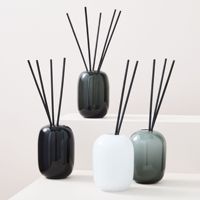 Mescente vente en gros de luxe personnalisé 500ml grande bouteille en verre fleur fibre bâton roseau diffuseur huiles ensemble