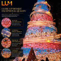 Guirlande lumineuse de Noël extérieure Luming 50 pieds, longueur personnalisable, 250 LED, IP65, température de couleur multiple, qualité commerciale, facile à installer