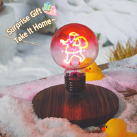 Bombilla Flotante de Levitación Magnética, Lámpara Levitante con Control Táctil, Base de Madera, Luz Nocturna RGB, Regalo de Navidad, Decoración del Hogar