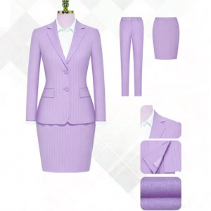 <span class=keywords><strong>Traje</strong></span> de <span class=keywords><strong>Mujer</strong></span> Más Vendido, Color Lavanda Morado con Rayas Finas, Solapa Simple, Tela TR, Conjunto de <span class=keywords><strong>Traje</strong></span> para <span class=keywords><strong>Mujer</strong></span> - Product Image 1