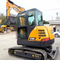 Excavatrice Sany SY60C d'occasion, 90% neuve, poids de la machine 6000 kg, en stock, vente directe en Tunisie, à saisir sans hésiter