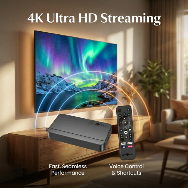 Lemon TV Android Q (10) Smart TV Box Allwinner H313 Quad Core ARM A53 4K UHD 2.4G WiFi BT & USB 2GB+8GB/16GB Streaming TV Box