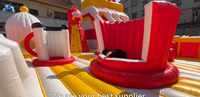 Parcours d'obstacles gonflable géant commercial avec jeux d'escalade et toboggans pour enfants et adultes