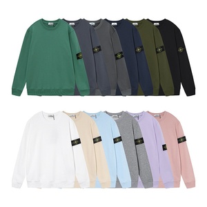<span class=keywords><strong>Pull</strong></span> à manches longues en pur <span class=keywords><strong>coton</strong></span>, couleur unie, avec logo brodé, col, motif boussole en pierre, style île, pour le commerce transfrontalier, collection automne - Product Image 3
