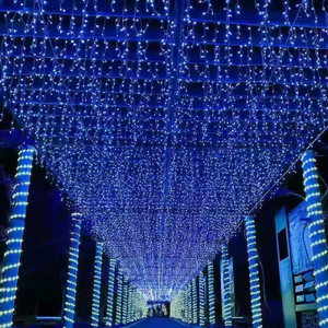 96LED ICICLE <span class=keywords><strong>Guirlande</strong></span> <span class=keywords><strong>Lumineuse</strong></span> Extérieure Étanche Festive LED Rideau <span class=keywords><strong>Guirlande</strong></span> pour Garden Mall Party Christmas & Wedding Celebration - Product Image 6