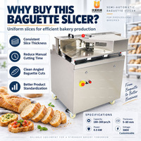 Trancheuse à Baguettes Commerciale à Épaisseur Réglable, Machine à Couper le Pain Français pour Boulangerie et Restauration