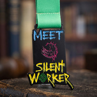 Souvenir d'événement personnalisé, médaille personnalisée, logo en émail noir, texte, style graffiti, médaille en alliage de zinc métallique pour cadeau