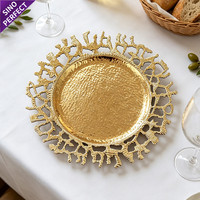 Assiettes de présentation rondes creuses élégantes en plastique pour mariages, banquets, événements hôteliers et services de table