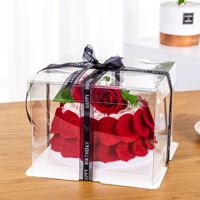 Boîte d'emballage pour gâteaux en gros 4/6/8/10/12 pouces, boîte simple en PET pour présentation de gâteaux de mariage, d'anniversaire ou de desserts, boîte à gâteaux transparente