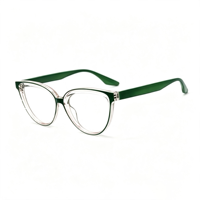 Lunettes anti-lumière bleue rétro œil de chat SM23050 - Monture légère en PC avec verres en résine transparente pour hommes et femmes (6 couleurs)