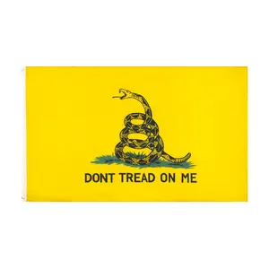 Spanduk bendera iklan luar ruangan pabrikan Tiongkok 3x5kaki 90x150cm jangan tapak di saya Tea Party Rattle Snake gadsdenflag