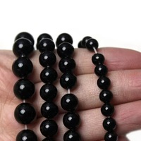 Perles de pierre en gros 4mm 6mm 8mm 10mm Perles d'obsidienne noire naturelle en fil pour la fabrication de bijoux