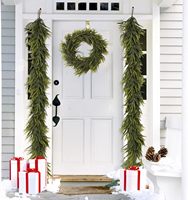 Guirlande de Noël artificielle LINGKAI en pin de Norfolk, guirlande réaliste en pin vert pour cheminée, escalier, décoration de Noël pour la maison