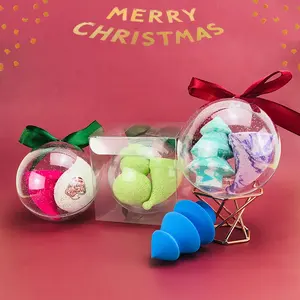 लेटेक्स नि: शुल्क क्रिसमस उपहार असली मेकअप स्पंज सेट तकनीक सौंदर्य सम्मिश्रण मेकअप स्पंज
