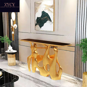 Elegante Consolle d'Ingresso in Metallo di Lusso, <span class=keywords><strong>Design</strong></span> Moderno di Alta Gamma, Montaggio <span class=keywords><strong>a</strong></span> Parete, Costruzione in Legno Massello, Impatto Visivo Sorprendente - Product Image 1