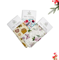 MOQ 100 pièces, serviettes de cuisine personnalisées, design floral, couleur pleine, impression numérique, 100% coton gaufré, séchage rapide, ultra absorbantes, durables